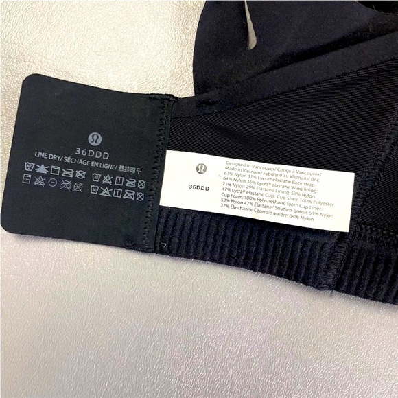 NWT Lululemon AirSupport Bra *High Support, C-DDD Cups Black - Picture 3 of 6